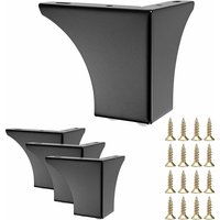 Petites Ecrevisses - 4er Set Möbelfüße 100mm Modern Tischbeine mit Schrauben Metall Beine für Sofa Bett Schränke - Schwarz von PETITES ECREVISSES