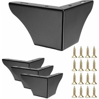 Petites Ecrevisses - 4er Set Möbelfüße 75mm Modern Tischbeine mit Schrauben Metall Beine für Sofa Bett Schränke - Schwarz von PETITES ECREVISSES