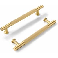 Petites Ecrevisses - 6 Stück Moderne Möbelgriffe 128mm Schrankgriffe mit Schrauben Türgriff für Schublade Schreibtisch Kleiderschrank Gold von PETITES ECREVISSES