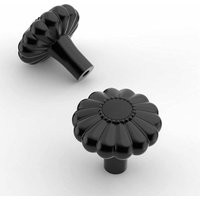 Petites Ecrevisses - 6 Stück Vintage Möbelknöpfe Schwarz Schubladengriff Schrankknöpfe für Dekoration Blumenform Türgriffe mit Schrauben von PETITES ECREVISSES
