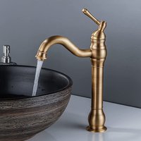 Petites Ecrevisses - Hoch Wasserhahn Bad Retro Waschtischarmatur 360° Schwenkbar Messing Waschbeckenarmatur für Badezimmer von PETITES ECREVISSES