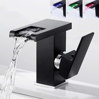 Petites Ecrevisses - Moderne Waschtischarmatur led Wasserhahn Bad Waschbecken Wasserfall Auslauf Einhebelmischer für Badezimmer Küche Bad wc von PETITES ECREVISSES