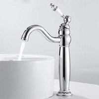 Petites Ecrevisses - Retro Wasserhahn Bad Waschtischarmatur Hoch 360°Schwenkbar Mischbatterie Badarmatur aus Messing für Badezimmer Chrom Petites Ecrevisses - Retro Wasserhahn Bad Waschtischarmatur Hoch 360°Schwenkbar Mischbatterie Badarmatur aus Messing für Badezimmer Chrom von PETITES ECREVISSES