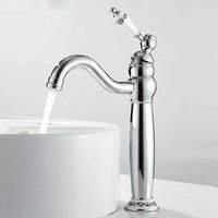 Petites Ecrevisses - Retro Wasserhahn Bad Waschtischarmatur Hoch 360°Schwenkbar Mischbatterie Badarmatur aus Messing für Badezimmer Chrom von PETITES ECREVISSES