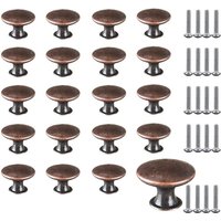 Petites Ecrevisses - Set mit 20 Runde Schrankknöpfe Vintage 30mm Möbelknöpfe mit Schrauben Rotes Kupfer von PETITES ECREVISSES