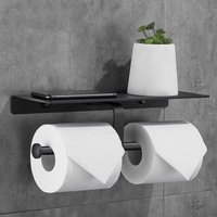 Toilettenpapierhalter Ohne Bohren Doppelter Rollenhalter für wc Badezimmer Schwarz von PETITES ECREVISSES