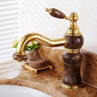 Petites Ecrevisses - Waschtischarmatur Retro-Stil Badezimmerarmatur Küchenspüle Drehhahn Braun von PETITES ECREVISSES