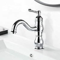 Petites Ecrevisses - Wasserhahn Bad Chrom Retro Waschtischarmatur 360° Schwenkbar Messing Waschbeckenarmatur für Badezimmer von PETITES ECREVISSES