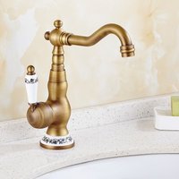 Petites Ecrevisses - Wasserhahn Bad Vintage Einhebelmischer für Bad Spültischarmatur aus Messing Wasserhahn für Badezimmer Bronze von PETITES ECREVISSES