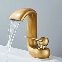 Petites Ecrevisses - Wasserhahn Bad Wasserfall Wasserhahn Einhandmischer Mischbatterie Modern Waschtischarmatur für Badezimmer Gold von PETITES ECREVISSES