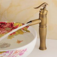 Petites Ecrevisses - Retro Wasserhahn Bad Wasserfall Waschtischarmatur Armatur Mischbatterie Bad Vintage Einhebelmischer mit Hoher Auslauf von PETITES ECREVISSES