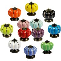 Set mit 12 Möbelknöpfen aus Keramik Vintage Schubladenknöpfen in Kürbisform Gemischte Farben Set mit 12 Möbelknöpfen aus Keramik Vintage Schubladenknöpfen in Kürbisform Gemischte Farben von PETITES ECREVISSES