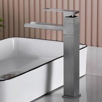 Waschtischarmatur Wasserfall 360° Rotation Wasserhahn Bad Warmes und Kaltes Wasser Grau von PETITES ECREVISSES