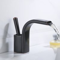 Petites Ecrevisses - Wasserhahn Bad Wasserfall Waschtischarmatur Mischbatterie Waschbecken Armaturen Badarmatur Schwarz von PETITES ECREVISSES