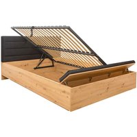 Bett mit Bettkasten 140x200cm Holzoptik und Schwarz von PETITS-MEUBLES