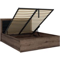 Bett mit Bettkasten 160x200cm Holzoptik und Schwarz Bett mit Bettkasten 160x200cm Holzoptik und Schwarz von PETITS-MEUBLES