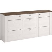 Buffet Amaury mit 3 Schubladen und 2 Türen, Holzoptik und Weiß, 176cm Buffet Amaury mit 3 Schubladen und 2 Türen, Holzoptik und Weiß, 176cm von PETITS-MEUBLES