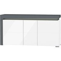 Petits-meubles - Buffet Teo mit 3 Türen, Weiß und grau, 159cm von PETITS-MEUBLES
