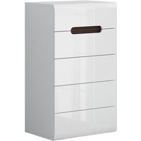 Chiffonnier 5 Schubladen Darrel Weiß lackiert und Holz Chiffonnier 5 Schubladen Darrel Weiß lackiert und Holz von PETITS-MEUBLES