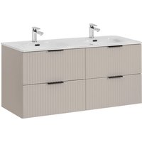 Doppelwaschtisch 120cm Adriel mit 4 Schubladen, Beige von PETITS-MEUBLES