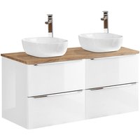 Doppelwaschtisch 120cm April mit 4 Schubladen, Weiß Doppelwaschtisch 120cm April mit 4 Schubladen, Weiß von PETITS-MEUBLES