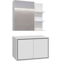 Doppelwaschtisch und Hängesäule 78cm Sophéa, Weiß Doppelwaschtisch und Hängesäule 78cm Sophéa, Weiß von PETITS-MEUBLES
