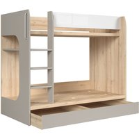 Etagenbett 80x180 inkl. Lattenrost und Schublade Stella Holz Grau und Weiß Etagenbett 80x180 inkl. Lattenrost und Schublade Stella Holz Grau und Weiß von PETITS-MEUBLES