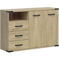 Kommode Dako mit 3 Schubladen und 2 Türen, Holzoptik, 130cm von PETITS-MEUBLES