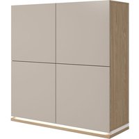 Kommode Iria mit 4 Türen, Kaschmir und Holzoptik, 120.1cm Kommode Iria mit 4 Türen, Kaschmir und Holzoptik, 120.1cm von PETITS-MEUBLES