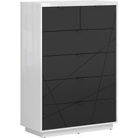 Kommode Sven mit 6 Schubladen, Schwarz und weiß, 90cm Kommode Sven mit 6 Schubladen, Schwarz und weiß, 90cm von PETITS-MEUBLES