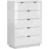 Kommode Sven mit 6 Schubladen, Weiß, 90cm Kommode Sven mit 6 Schubladen, Weiß, 90cm von PETITS-MEUBLES