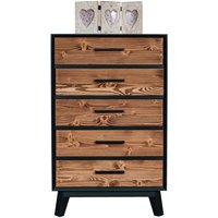 Kommode mit 5 Schubladen Nostalgie - Schwarz und Holz von PETITS-MEUBLES