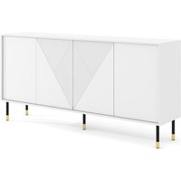 Kommode woody 180 cm 4D gefräst mattweiß Kommode woody 180 cm 4D gefräst mattweiß von PETITS-MEUBLES