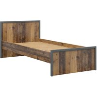 Petits-meubles - Bett 90x200 Paul Holz und Anthrazitgrau von PETITS-MEUBLES