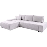 Petits-meubles - Ecksofa, links umwandelbar, 4-sitzig, Truhe Jonas aus Cord Blanc Cassé von PETITS-MEUBLES