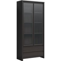 Geschirrschrank Soren mit 2 Schubladen und 2 Türen, Dunkles Holzoptik, 200.5cm von PETITS-MEUBLES