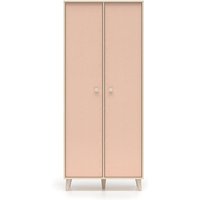 Petits-meubles - Schrank Alycia mit 2 Türen, Beige - Korallenrosa - Holzoptikeffekt, 190cm von PETITS-MEUBLES