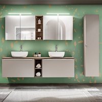 Petits-meubles - Set Doppelwaschtisch 180cm 2 Nischen Säule und Wandschrank Éros Taupe Petits-meubles - Set Doppelwaschtisch 180cm 2 Nischen Säule und Wandschrank Éros Taupe von PETITS-MEUBLES