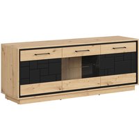 Petits-meubles - TV-Möbel Elijah mit 3 Türen, Holzoptik und Schwarz, 160cm Petits-meubles - TV-Möbel Elijah mit 3 Türen, Holzoptik und Schwarz, 160cm von PETITS-MEUBLES