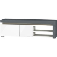 Petits-meubles - TV-Möbel Teo mit 1 Schublade und 1 Tür, Weiß und grau, 159cm Petits-meubles - TV-Möbel Teo mit 1 Schublade und 1 Tür, Weiß und grau, 159cm von PETITS-MEUBLES