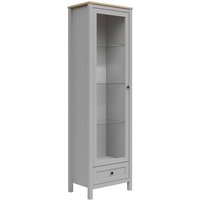 Petits-meubles - Vitrine Juno mit 1 Schublade und 1 Tür, Grau, 202cm von PETITS-MEUBLES