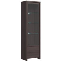Petits-meubles - Vitrine Soren mit 2 Schubladen und 1 Tür, Dunkles Holzoptik, 200.5cm Petits-meubles - Vitrine Soren mit 2 Schubladen und 1 Tür, Dunkles Holzoptik, 200.5cm von PETITS-MEUBLES