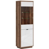 Petits-meubles - Vitrine Sven mit 2 Türen, Weiß und Holzoptik, 201cm Petits-meubles - Vitrine Sven mit 2 Türen, Weiß und Holzoptik, 201cm von PETITS-MEUBLES