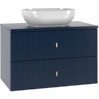 Waschtisch 80.6cm Oriana mit 2 Schubladen, Blau von PETITS-MEUBLES