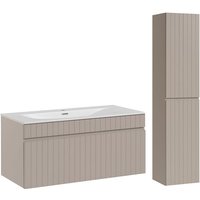 Petits-meubles - Waschtisch und Hängesäule 100cm Zelie mit 1 Schublade, Kaschmir Petits-meubles - Waschtisch und Hängesäule 100cm Zelie mit 1 Schublade, Kaschmir von PETITS-MEUBLES