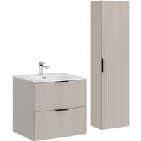 Petits-meubles - Waschtisch und Hängesäule 60cm Adriel mit 2 Schubladen, Beige Petits-meubles - Waschtisch und Hängesäule 60cm Adriel mit 2 Schubladen, Beige von PETITS-MEUBLES