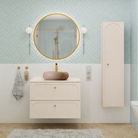 Petits-meubles - Waschtisch und Hängesäule 80.6cm Sanae mit 2 Schubladen, Sandbeige Petits-meubles - Waschtisch und Hängesäule 80.6cm Sanae mit 2 Schubladen, Sandbeige von PETITS-MEUBLES