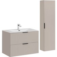 Petits-meubles - Waschtisch und Hängesäule 80cm Adriel mit 2 Schubladen, Beige Petits-meubles - Waschtisch und Hängesäule 80cm Adriel mit 2 Schubladen, Beige von PETITS-MEUBLES