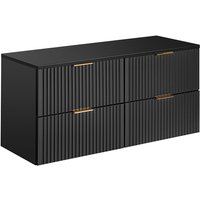 Petits-meubles - Waschtischunterschrank 120cm Adriel mit 4 Schubladen, Mattschwarz Petits-meubles - Waschtischunterschrank 120cm Adriel mit 4 Schubladen, Mattschwarz von PETITS-MEUBLES