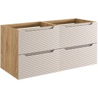 Petits-meubles - Waschtischunterschrank 120cm Elora mit 4 Schubladen, Beige und Holzoptik von PETITS-MEUBLES